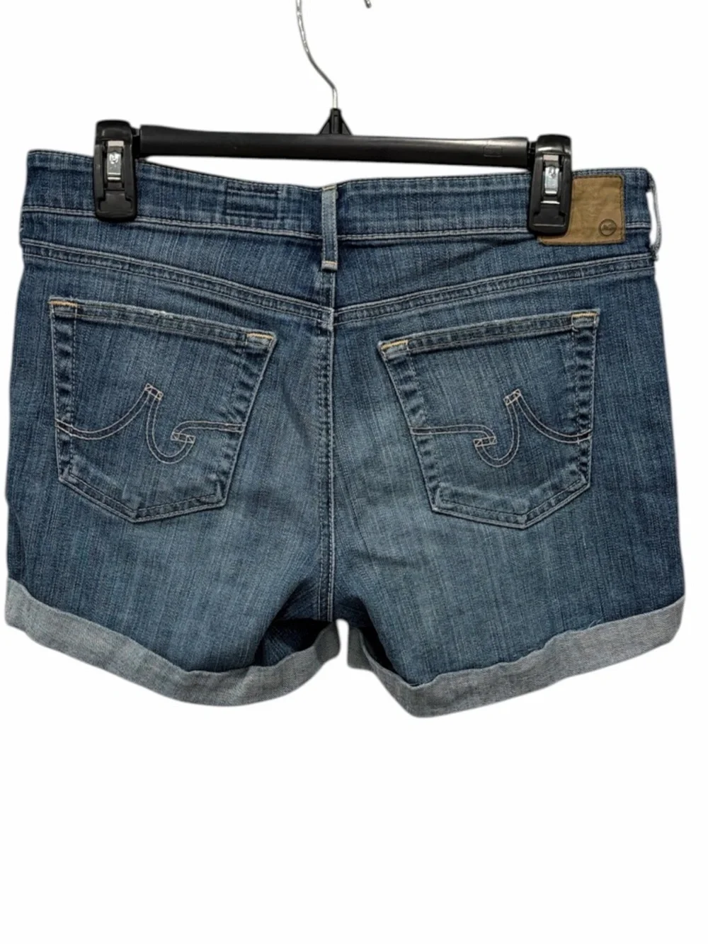 AG The Hailey Ex-Boyfriend Roll Up Denim Shorts Size 27 Medium Wash Premium - Picture 7 of 8